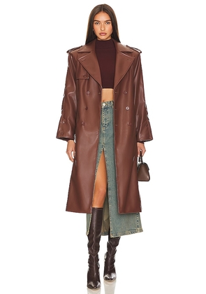 House of Sunny Montague Trench Coat in Brown. Size M, S, XS.