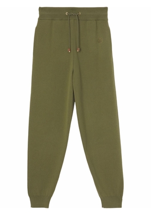 Burberry Monogram-motif wool-cashmere blend jogging pants - Green