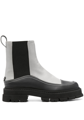Emporio Armani colour-block leather ankle boots - Grey