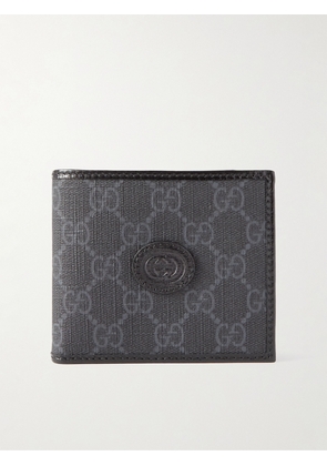 Gucci - Leather-Trimmed Monogrammed Supreme Coated-Canvas Billfold Wallet - Men - Black