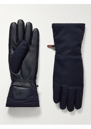 Loro Piana - Leather-Trimmed Ski Gloves - Men - Blue - L