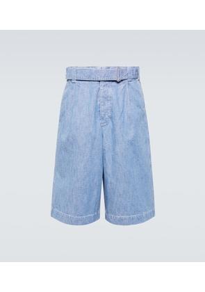 Kenzo Oversized pleated denim cargo shorts