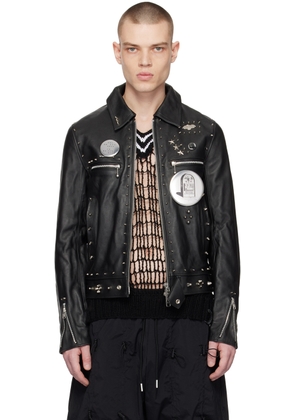99%IS- Black Studded Leather Jacket