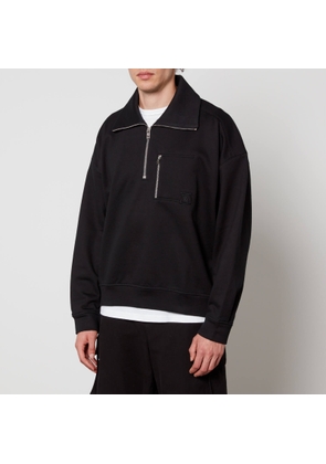 Wooyoungmi Men's Zip Neck Sweatshirt - Black - IT 50/L
