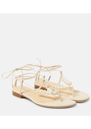 Magda Butrym Faux-pearl embellished leather sandals