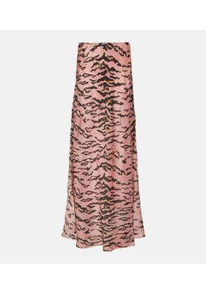 Zimmermann Matchmaker tiger-print silk maxi skirt