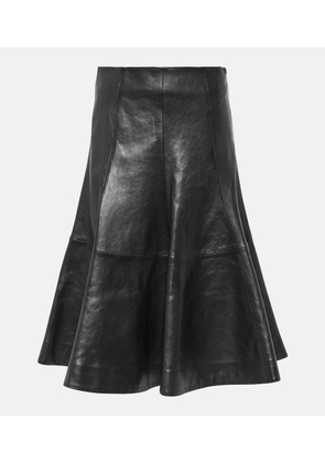 Khaite The Lennox leather midi skirt