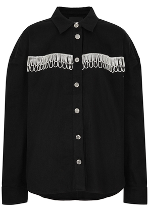 Rotate Birger Christensen Crystal-embellished Denim Shirt - Black - 10