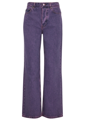 Ganni Izey Overdyed Bleached Jeans - Lilac - W30
