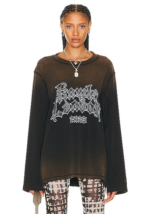 KNWLS Oversized Long Sleeve T Shirt in Darkwash - Brown. Size S (also in ).