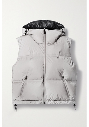 Aztech Mountain - Snowbird Cropped Quilted Shell Hooded Down Vest - Gray - IT38,IT40,IT42,IT44,IT46,IT48