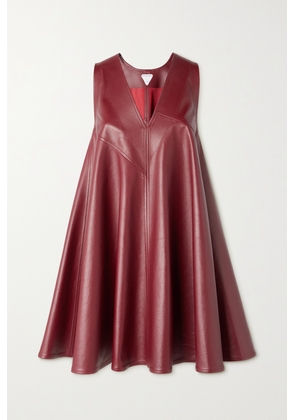 Bottega Veneta - Paneled Leather Dress - Red - IT36,IT38