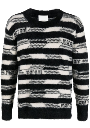 MARANT Orson logo-print striped jumper - Black