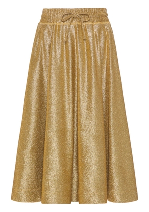 Valentino Garavani metallic drawstring skirt - Gold