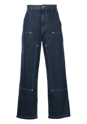 LOEWE straight-leg cotton trousers - Blue