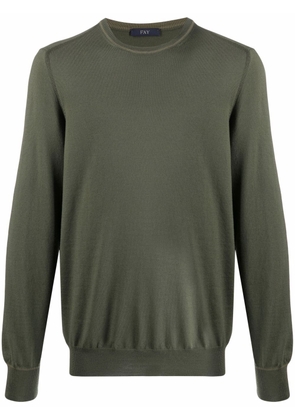Fay elbow-patch jumper - Green