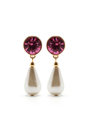 Kenneth Jay Lane pearl-detail drop earrings - Pink