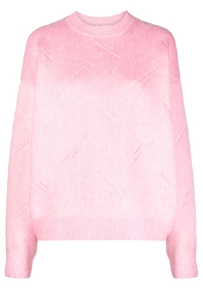 Alexander Wang logo-embroidered ribbed-knit jumper - Pink