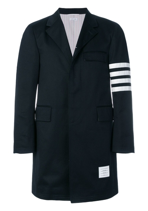 Thom Browne Unconstructed 4-Bar Stripe Classic Chesterfield Overcoat - Blue