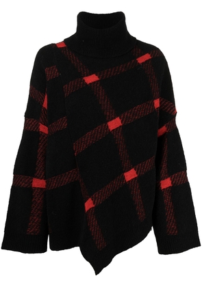 Stella McCartney check print roll neck knitted jumper - Black