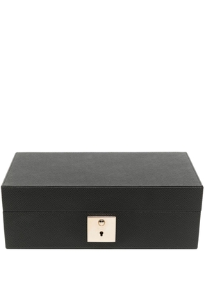 Smythson Panama leather lockable box - Black