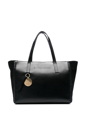 See by Chloé embossed-logo tote bag - Black