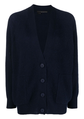 360Cashmere ribbed-knit V-neck cardigan - Blue