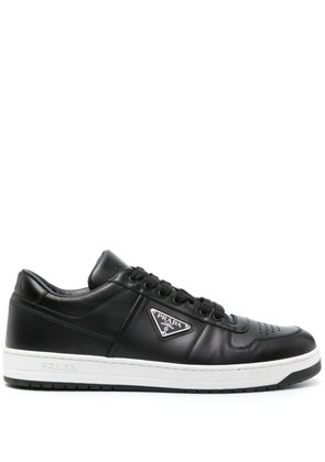 Prada Pre-Owned Downtown triangle-logo leather sneakers - Black