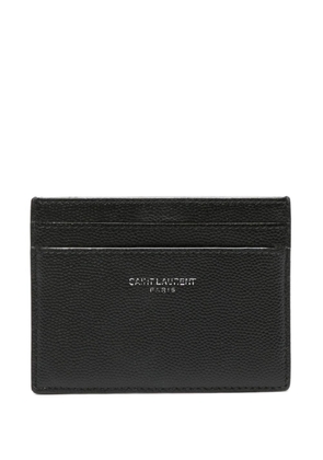 Saint Laurent Pre-Owned logo-stamp leather cardholder - Black