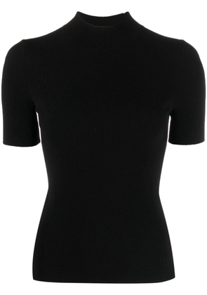 HUGO ribbed-knit high-neck T-shirt - Black