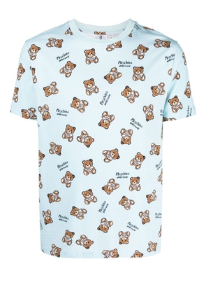 Moschino bear logo-print T-shirt - Blue