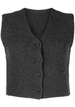 Low Classic sleeveless buttoned ribbed-knit top - Grey