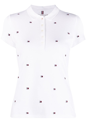 Tommy Hilfiger logo-print short-sleeved polo shirt - White