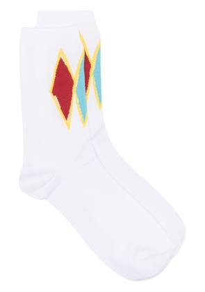 Comme des Garçons Homme Plus geometric intarsia-knit socks - White