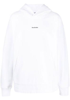 Acne Studios logo-print long-sleeve hoodie - White