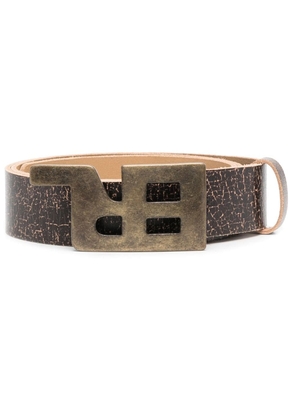 ERL logo-buckle leather belt - Brown