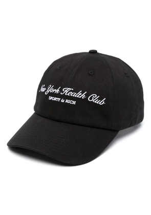 Sporty & Rich logo-embroidered cotton baseball cap - Black