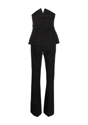 Safiyaa Capucine strapless satin-trim jumpsuit - Black