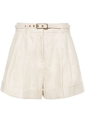 ZIMMERMANN Matchmaker linen shorts - Neutrals