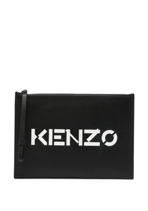Kenzo large leather clutch bag - Black