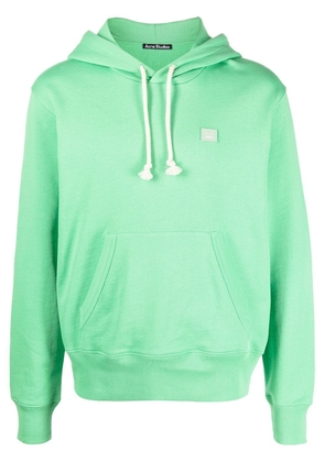 Acne Studios face-patch organic cotton hoodie - Green