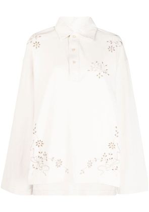 Acne Studios embroidered cotton polo shirt - Neutrals