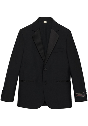 Gucci Interlocking G-appliqué wool blazer - Black
