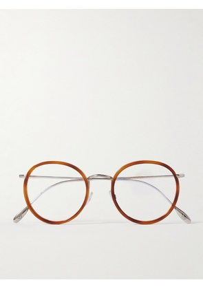 Kingsman - Cutler and Gross Round-Frame Tortoiseshell Acetate and Silver-Tone Optical Glasses - Men - Brown