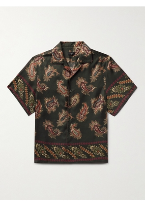 Etro - Camp-Collar Paisley-Print Silk-Twill Shirt - Men - Green - S