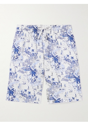 Vilebrequin - Bolide Straight-Leg Printed Linen Drawstring Shorts - Men - Blue - S