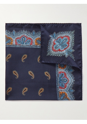 Etro - Paisley-Print Silk-Twill Pocket Square - Men - Blue