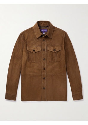 Ralph Lauren Purple Label - Barron Suede Shirt Jacket - Men - Brown - S
