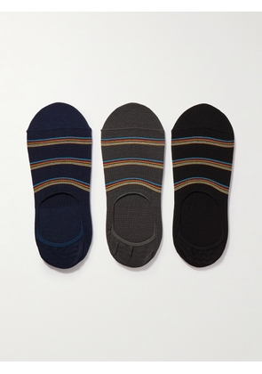 Paul Smith - Three-Pack Striped Cotton-Blend Socks - Men - Blue
