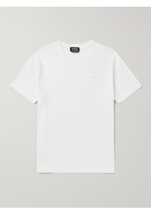 A.P.C. - Lewis Logo-Flocked Cotton-Jersey T-Shirt - Men - White - XS